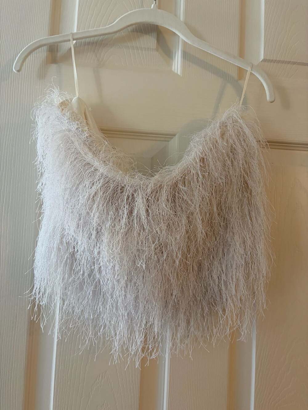 Rebel Bolt Angel Wing Tube Top, Ivory, Size L